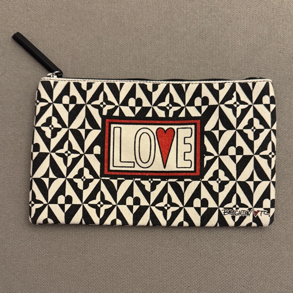 Brighton Black White Cosmetic Pouch with Red Accent - LOVE Design